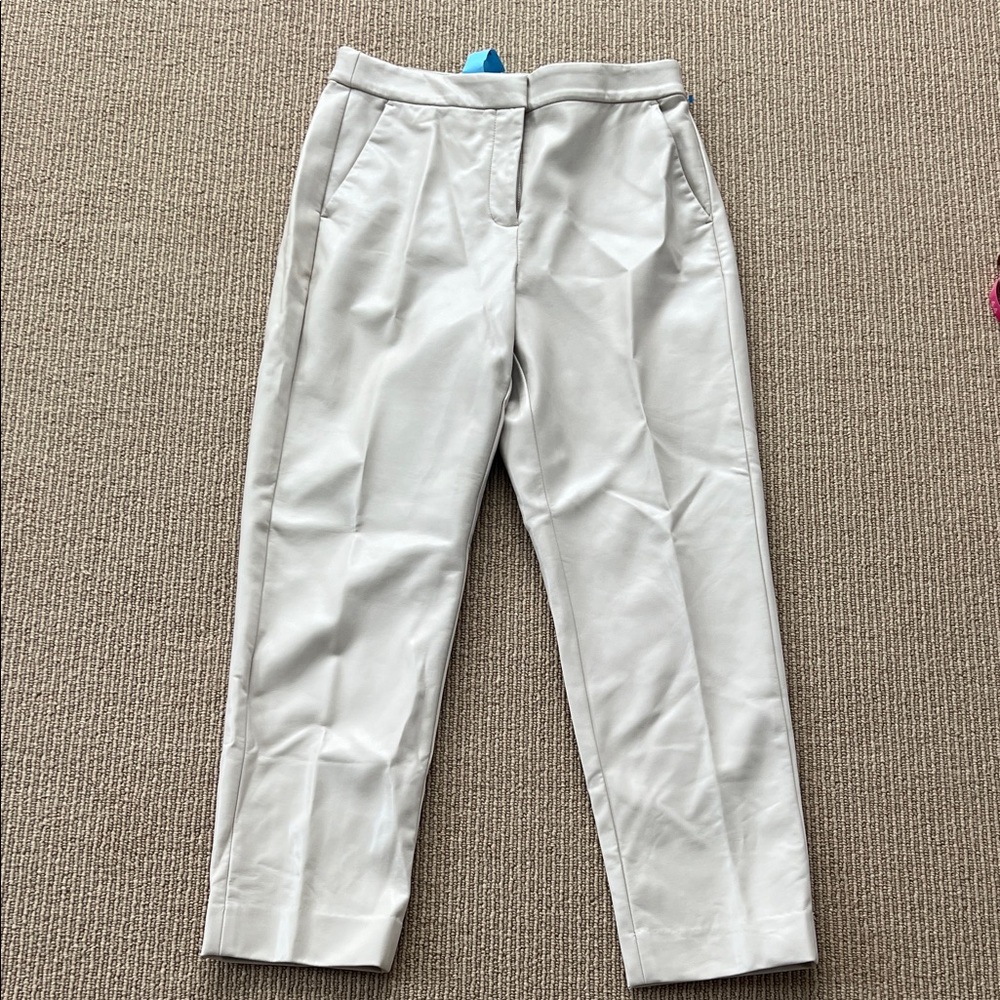 J. Crew Faux Leather Pants in Ecru